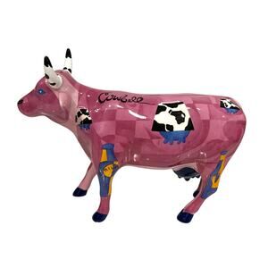 Cow Parade #9203 'Cowbell' ~ 2001 Vintage Figurine Pink